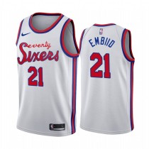 NBA Men Philadelphia 76ers 19-20 Season White #21 EMBIID Jersey High Quality Name and Number Print