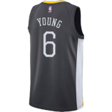 NBA Men Golden State Warriors Black #6 YOUNG Jersey High Quality Name and Number Print