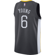 NBA Men Golden State Warriors Black #6 YOUNG Jersey High Quality Name and Number Print
