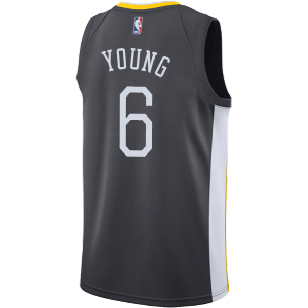 NBA Men Golden State Warriors Black #6 YOUNG Jersey High Quality Name and Number Print
