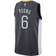 NBA Men Golden State Warriors Black #6 YOUNG Jersey High Quality Name and Number Print