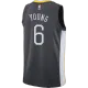 NBA Men Golden State Warriors Black #6 YOUNG Jersey High Quality Name and Number Print