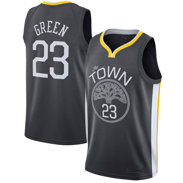 NBA Men Golden State Warriors Black #23 GREEN Jersey High Quality Name and Number Print