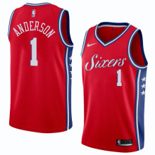 NBA Men Philadelphia 76ers Red #1 ANDERSON Jersey High Quality Name and Number Print