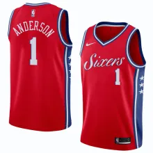 NBA Men Philadelphia 76ers Red #1 ANDERSON Jersey High Quality Name and Number Print