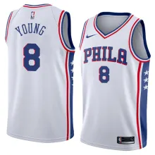 NBA Men Philadelphia 76ers White #8 YOUNG Jersey High Quality Name and Number Print