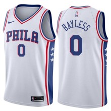 NBA Men Philadelphia 76ers White #0 BAYLESS Jersey High Quality Name and Number Print
