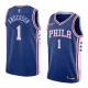 NBA Men Philadelphia 76ers Blue #1 ANDERSON Jersey High Quality Name and Number Print