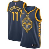 NBA Men Golden State Warriors Navy #11 THOMPSON Jersey High Quality Name and Number Print