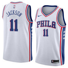 NBA Men Philadelphia 76ers White #11 JACKSON Jersey High Quality Name and Number Print