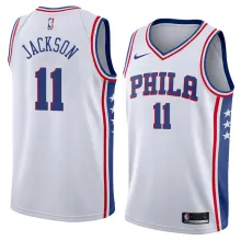 NBA Men Philadelphia 76ers White #11 JACKSON Jersey High Quality Name and Number Print