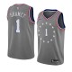 NBA Men Philadelphia 76ers Grey City #1 SHAMET Jersey High Quality Name and Number Print