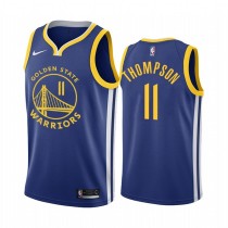 NBA Men Golden State Warriors 19-20 Season Blue #11 THOMPSON Jersey High Quality Name and Number Print