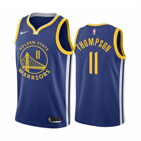 NBA Men Golden State Warriors 19-20 Season Blue #11 THOMPSON Jersey High Quality Name and Number Print