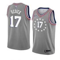 NBA Men Philadelphia 76ers Grey City #17 REDICK Jersey High Quality Name and Number Print