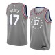 NBA Men Philadelphia 76ers Grey City #17 REDICK Jersey High Quality Name and Number Print