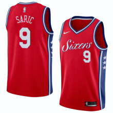 NBA Men Philadelphia 76ers Red #9 SARIC Jersey High Quality Name and Number Print