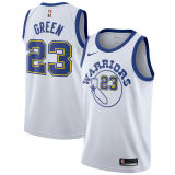 NBA Men Golden State Warriors Retro White #23 GREEN Jersey High Quality Name and Number Print