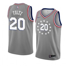 NBA Men Philadelphia 76ers Grey City #20 FULTZ Jersey High Quality Name and Number Print