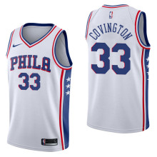 NBA Men Philadelphia 76ers White #33 COVINGTON Jersey High Quality Name and Number Print