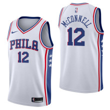 NBA Men Philadelphia 76ers White #12 McCONNELL Jersey High Quality Name and Number Print