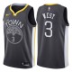 NBA Men Golden State Warriors Black #3 WEST Jersey High Quality Name and Number Print