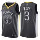 NBA Men Golden State Warriors Black #3 WEST Jersey High Quality Name and Number Print