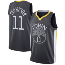 NBA Men Golden State Warriors Black #11 THOMPSON Jersey High Quality Name and Number Print