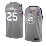 NBA Men Philadelphia 76ers Grey City #25 SIMMONS Jersey High Quality Name and Number Print