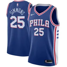 NBA Men Philadelphia 76ers Blue #25 SIMMONS Jersey High Quality Name and Number Print