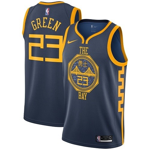 NBA Men Golden State Warriors Navy #23 GREEN Jersey High Quality Name and Number Print