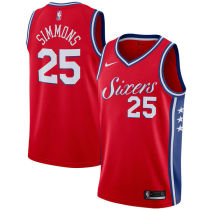 NBA Men Philadelphia 76ers Red #25 SIMMONS Jersey High Quality Name and Number Print