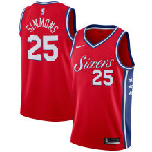 NBA Men Philadelphia 76ers Red #25 SIMMONS Jersey High Quality Name and Number Print