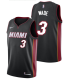 NBA Men Miami Heat Black #3 WADE Jersey High Quality Name and Number Print