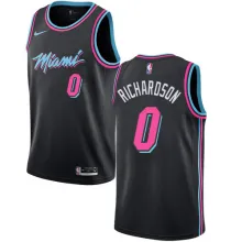 NBA Men Miami Heat Black City #0 RICHARDSON Jersey High Quality Name and Number Print