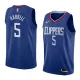 NBA Men Los Angeles Clippers Blue #5 HARRELL Jersey High Quality Name and Number Print