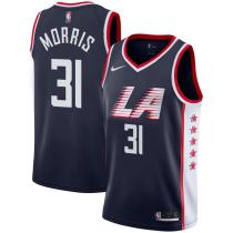 NBA Men Los Angeles Clippers Dark Blue City #31 MORRIS Jersey High Quality Name and Number Print