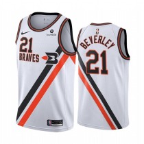 NBA Men Los Angeles Clippers Retro White #21 BEVERLEY Jersey High Quality Name and Number Print