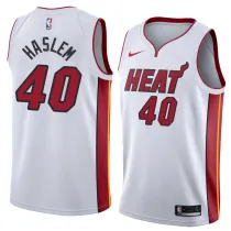 NBA Men Miami Heat White #40 HASLEM Jersey High Quality Name and Number Print