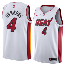 NBA Men Miami Heat White #4 HAMMONS Jersey High Quality Name and Number Print