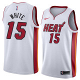 NBA Men Miami Heat White #15 WHITE Jersey High Quality Name and Number Print