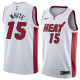 NBA Men Miami Heat White #15 WHITE Jersey High Quality Name and Number Print