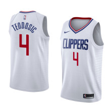 NBA Men Los Angeles Clippers White #4 TEODOSIC Jersey High Quality Name and Number Print