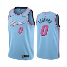 NBA Men Miami Heat Blue City #0 LEONARD Jersey High Quality Name and Number Print
