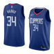 NBA Men Los Angeles Clippers Blue #34 HARRIS Jersey High Quality Name and Number Print