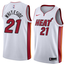 NBA Men Miami Heat White #21 WHITESIDE Jersey High Quality Name and Number Print