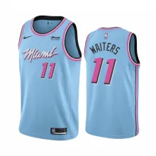 NBA Men Miami Heat Blue City #11 WAITERS Jersey High Quality Name and Number Print