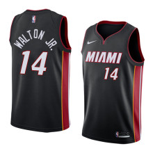 NBA Men Miami Heat Black #14 WALTON JR. Jersey High Quality Name and Number Print