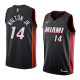 NBA Men Miami Heat Black #14 WALTON JR. Jersey High Quality Name and Number Print