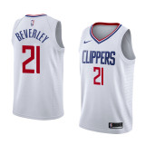 NBA Men Los Angeles Clippers White #21 BEVERLEY Jersey High Quality Name and Number Print